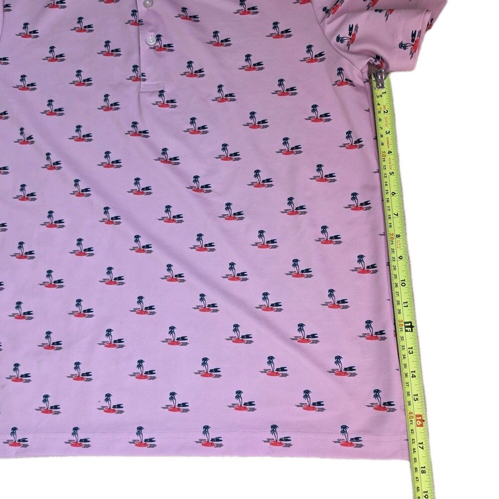 Goodfellow Mens Pink 3 Button Short Sleeve Stretch Slit Hem Golf Polo Size Large - Picture 3 of 7